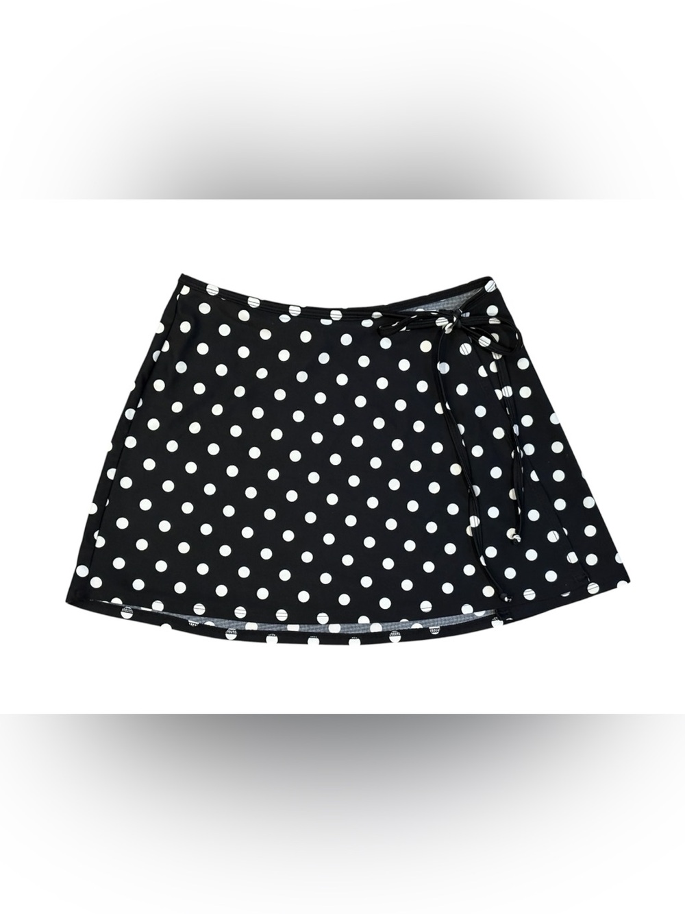 VTG Y2K Victorias Secret black white polka dot swim coverup skirt medium small?